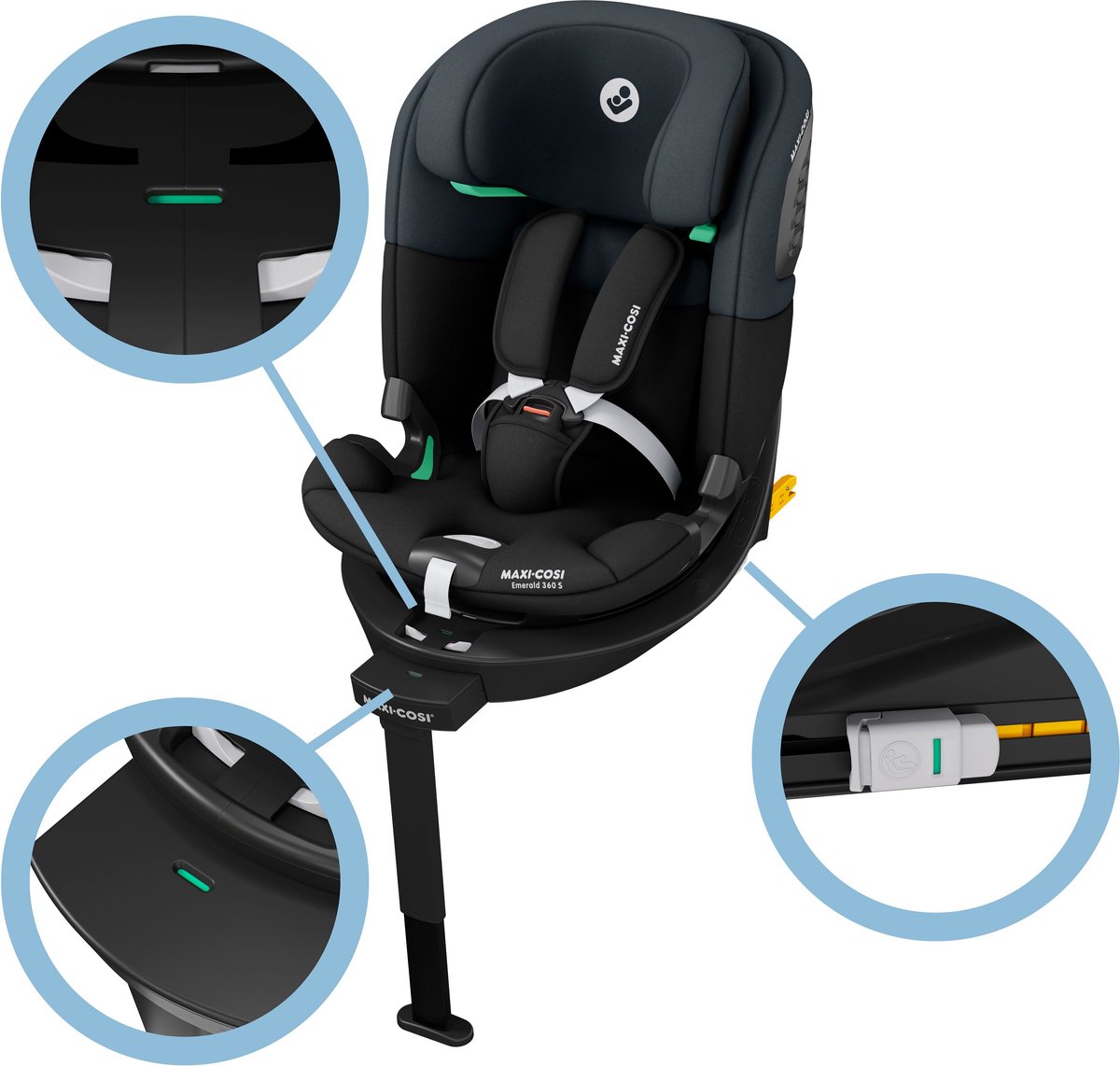 Maxi-Cosi Emerald 360 S i-Size Autostoel Tonal Black