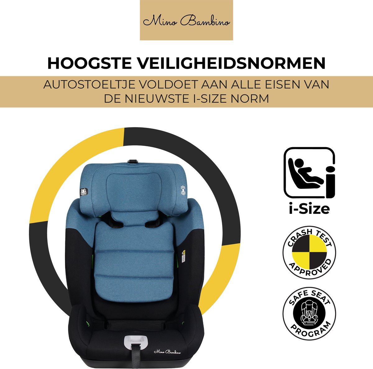 Mino Bambino i-Size Autostoel Blauw Groep 1/2/3