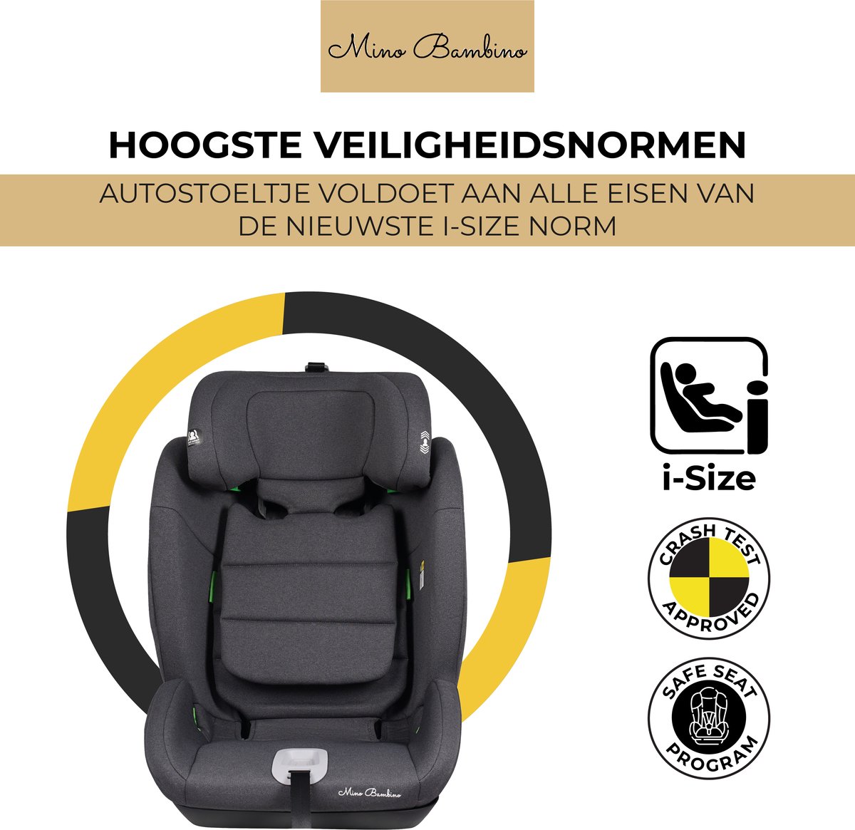 Mino Bambino i-Size Autostoel Grijs Groep 1/2/3
