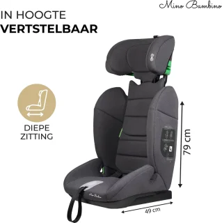 Mino Bambino i-Size Autostoel Grijs Groep 1/2/3