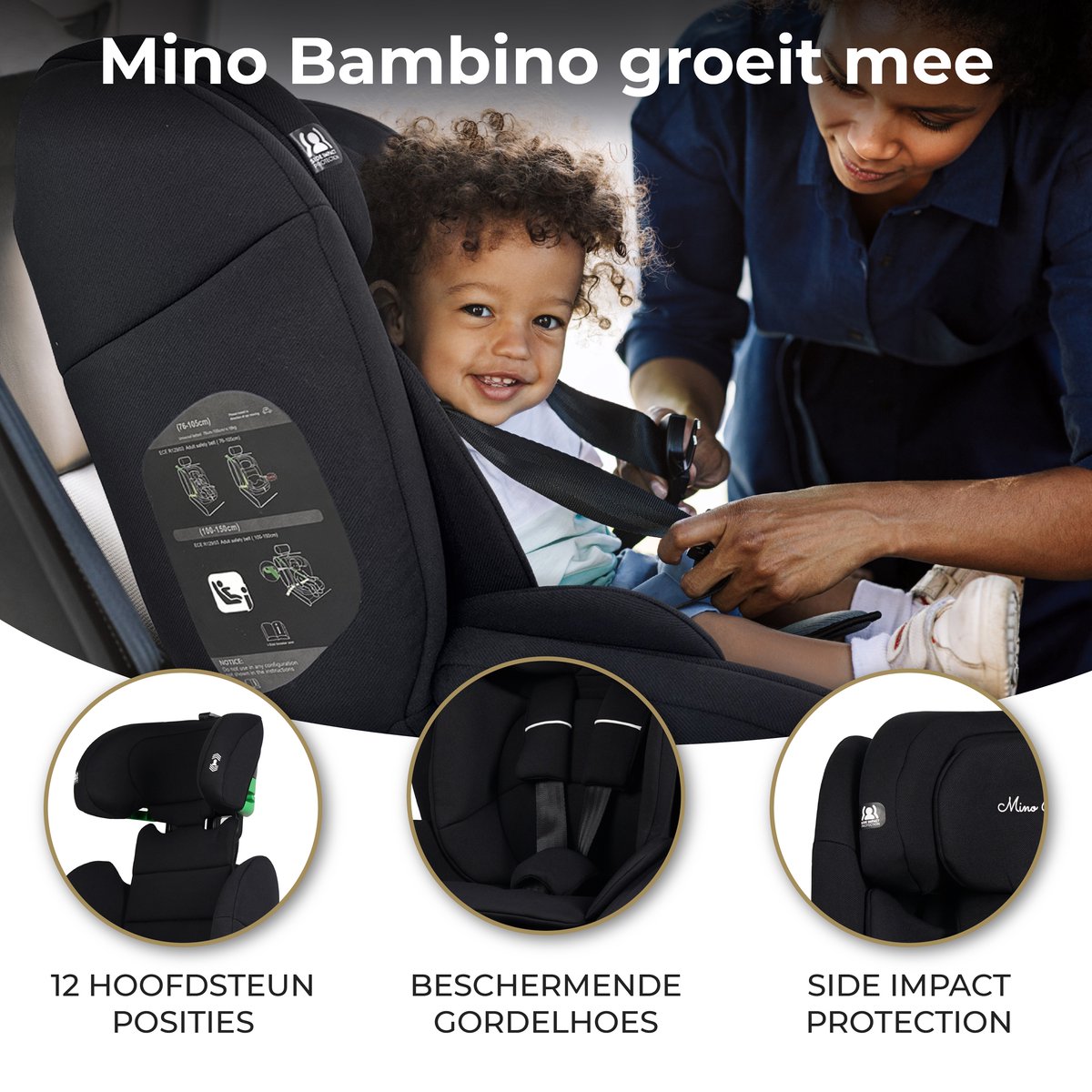 Mino Bambino i-Size Autostoel Zwart Groep 1/2/3