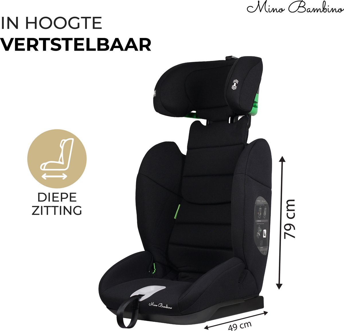 Mino Bambino i-Size Autostoel Zwart Groep 1/2/3