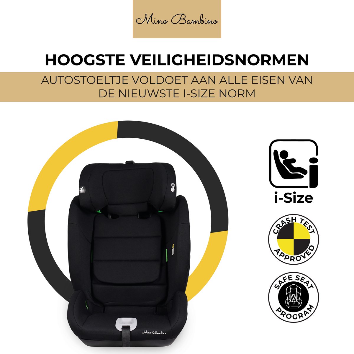 Mino Bambino i-Size Autostoel Zwart Groep 1/2/3