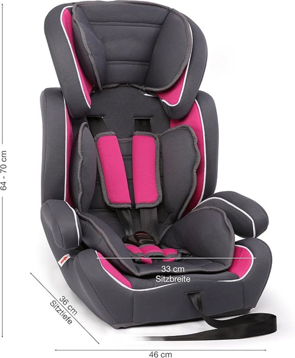 MKSS® Kinderstoel Auto Grijs/Roze