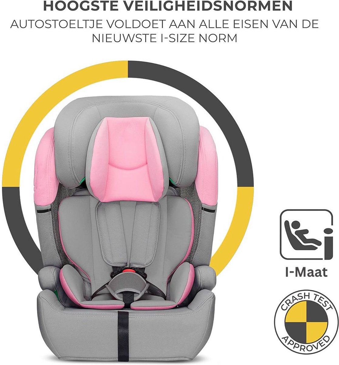 MKSS Kinderstoel Auto Licht Grijs Roze