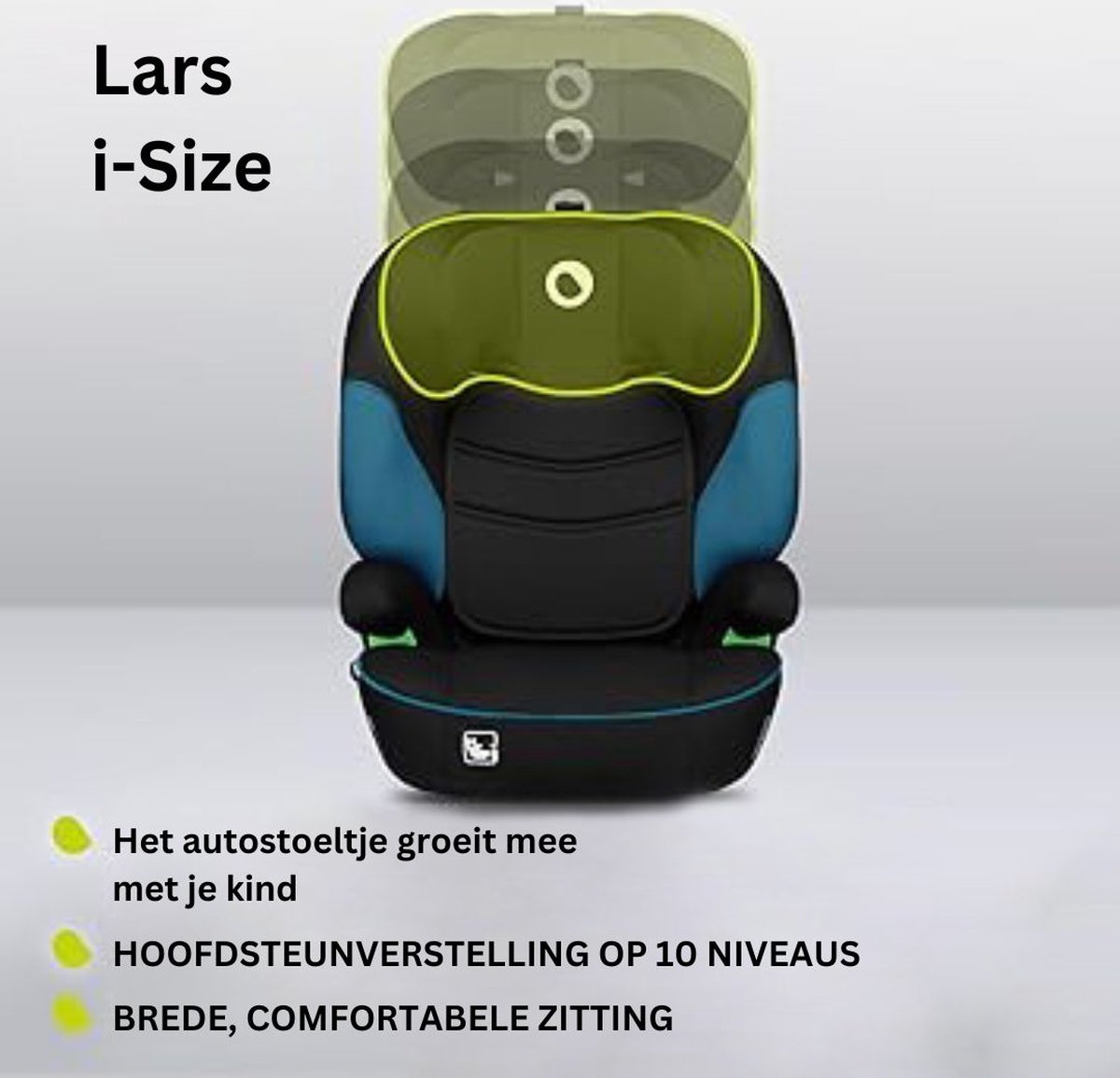 MKSS® Kinderstoel Auto Zitverhoger Zwart Turkoois