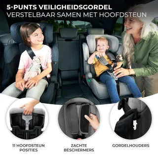 MKSS® Kinderzitje Auto Zwart Grijs