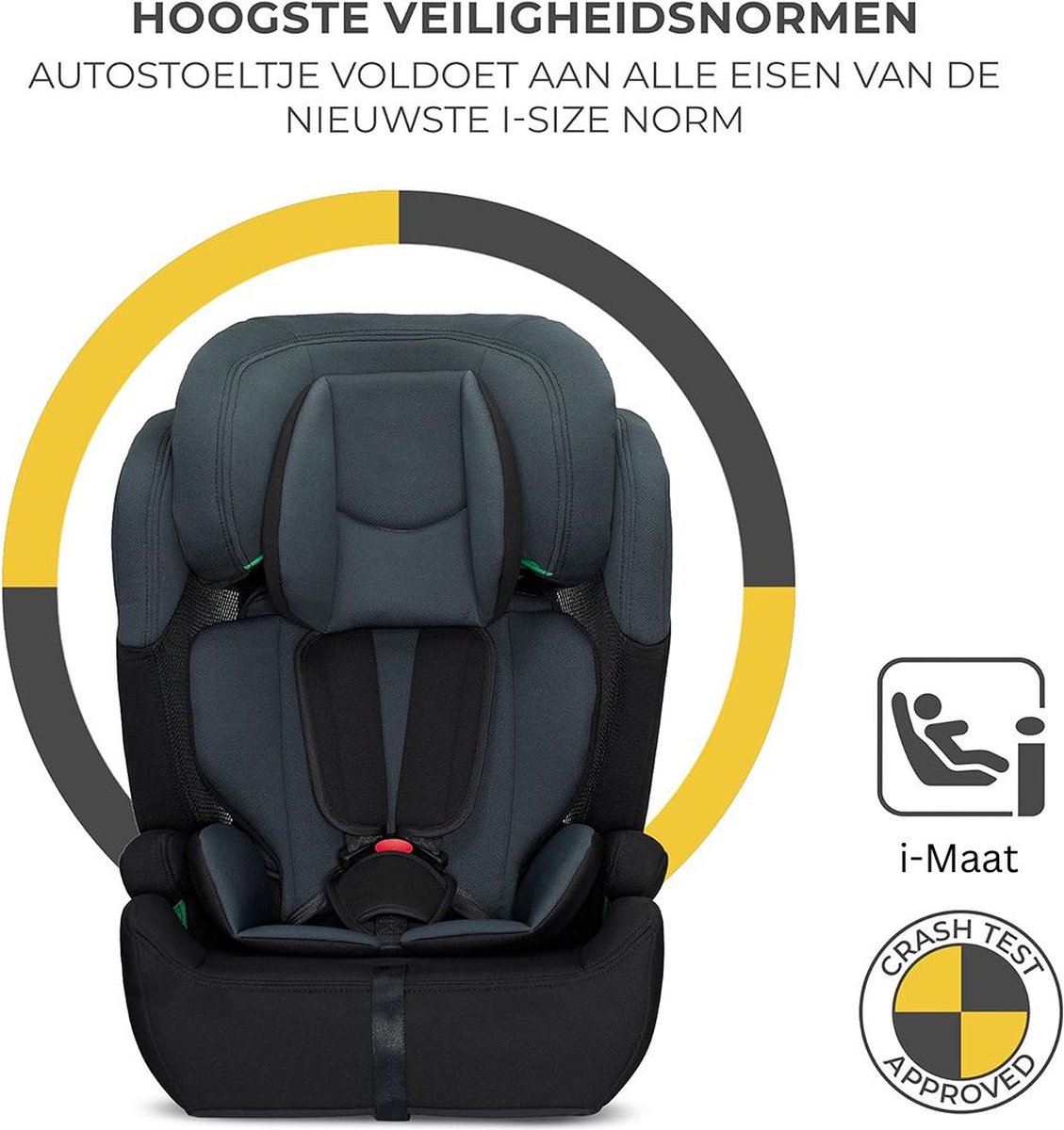 MKSS® Kinderzitje Auto Zwart Grijs