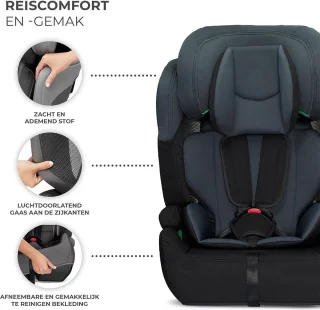 MKSS® Kinderzitje Auto Zwart Grijs