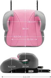 MMM® Isofix Stoelverhoger 135-150 cm Roze