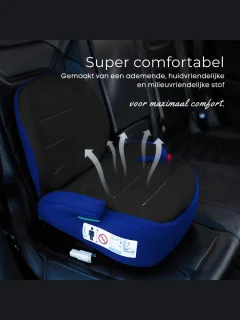 MMM® Isofix Zitverhoger - Blauw/Zwart