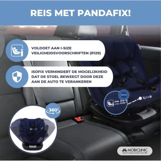 Mobiclinic Pandafix Autostoel 0-36 kg Blauw