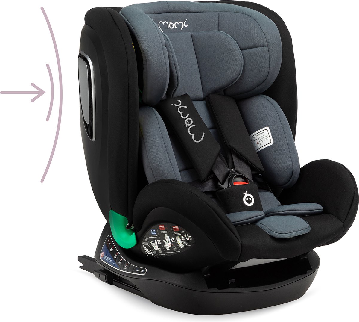 MoMi Urso i-Size autostoel Isofix zwart 40-150 cm
