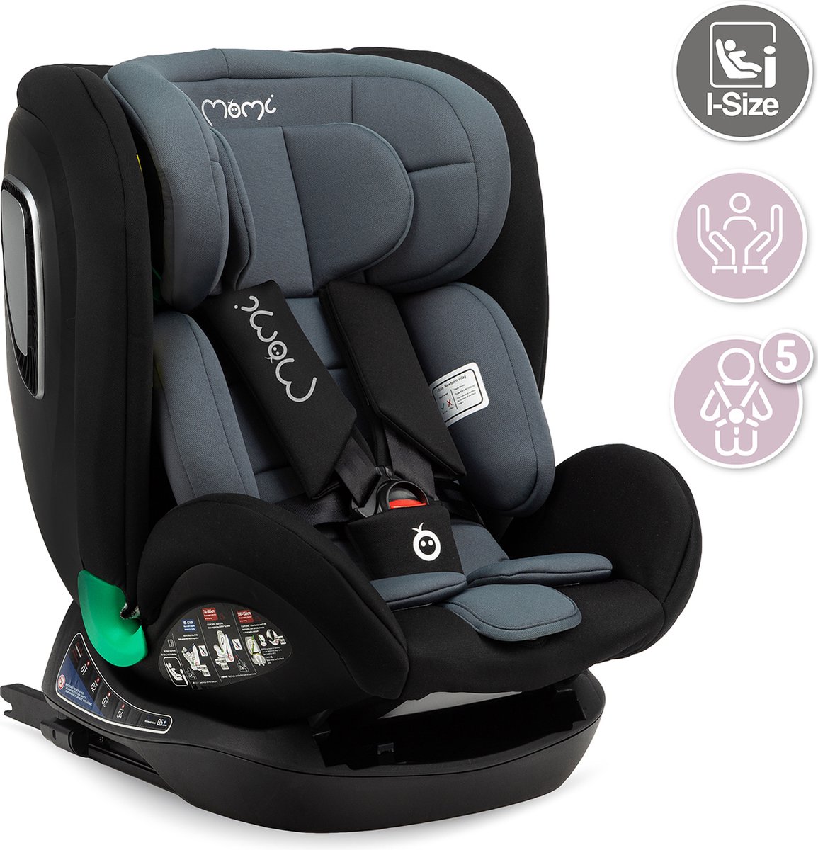 MoMi Urso i-Size autostoel Isofix zwart 40-150 cm
