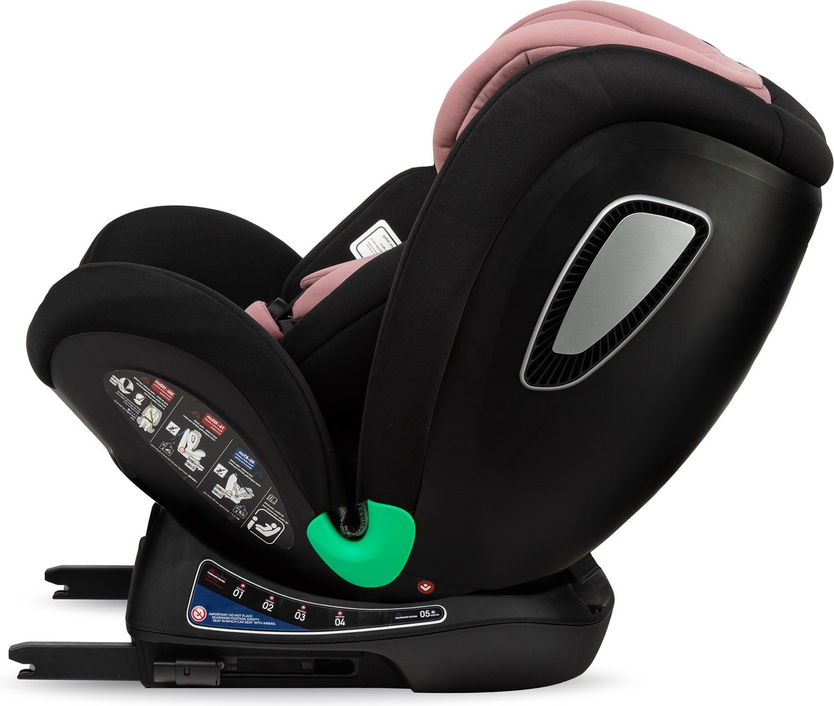 MoMi Urso i-Size autostoel isoFix Zwart-Roze