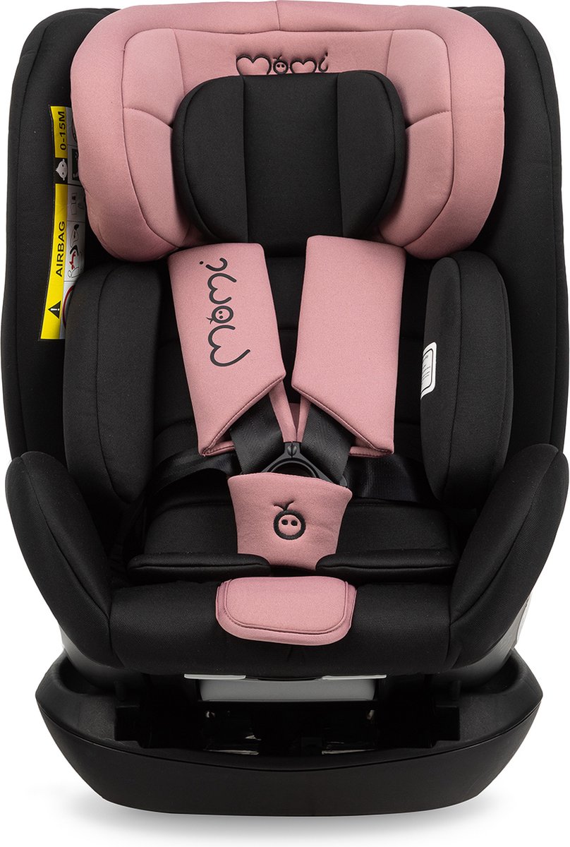 MoMi Urso i-Size autostoel isoFix Zwart-Roze