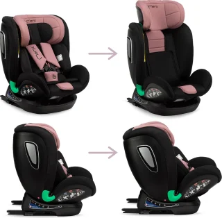 MoMi Urso i-Size autostoel isoFix Zwart-Roze