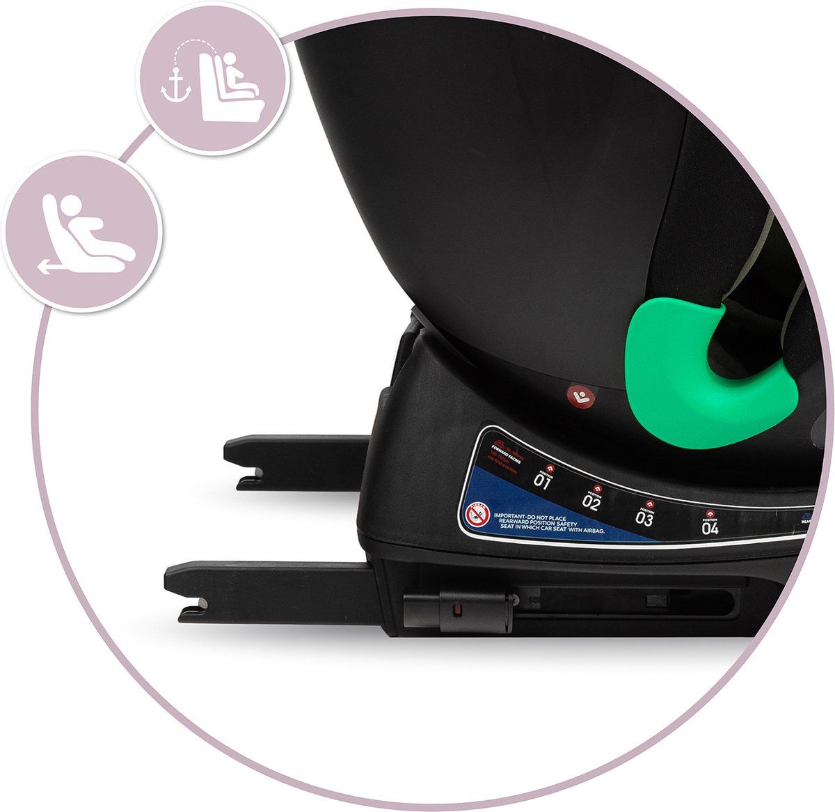 MoMi Urso i-Size autostoel isoFix Zwart-Roze