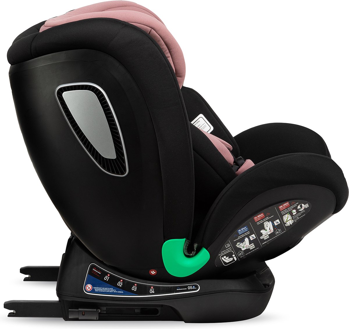 MoMi Urso i-Size autostoel isoFix Zwart-Roze
