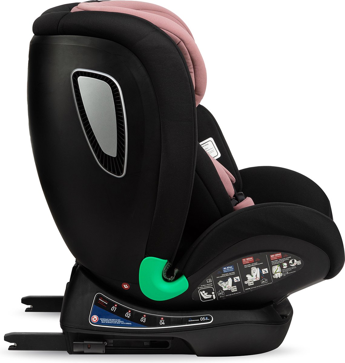 MoMi Urso i-Size autostoel isoFix Zwart-Roze
