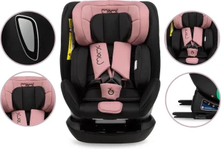 MoMi Urso i-Size autostoel isoFix Zwart-Roze