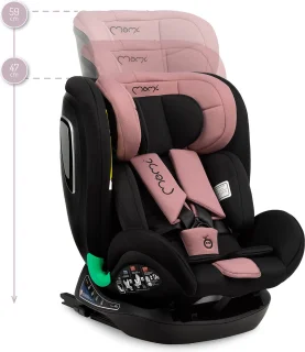 MoMi Urso i-Size autostoel isoFix Zwart-Roze