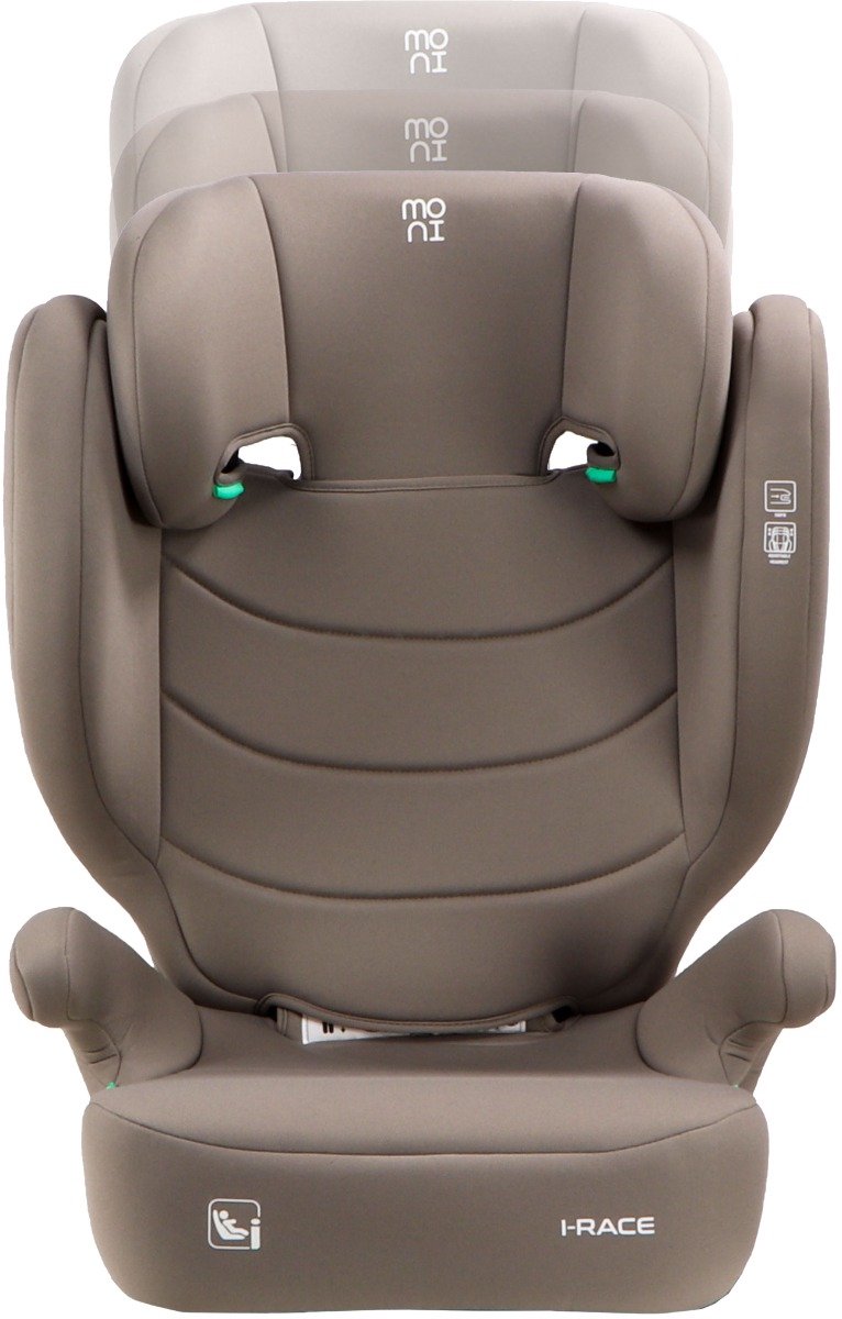 Wat vinden we goed aan de Moni i-Race Cool Beige Isofix Autostoel 100-150 cm