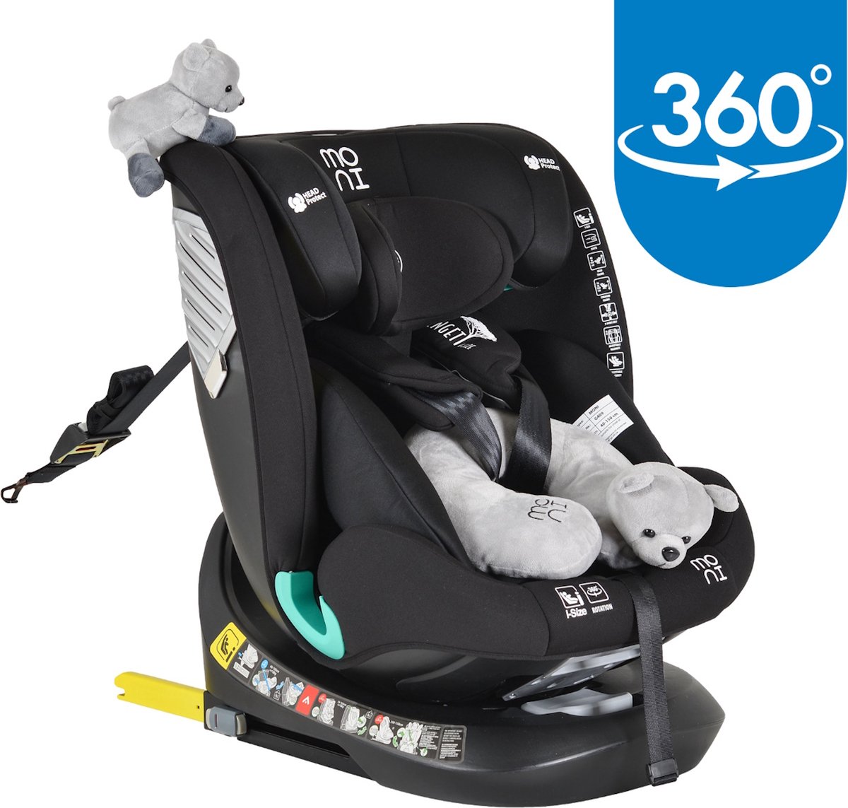 Moni Serengeti Black i-Size Autostoel 40-150 cm