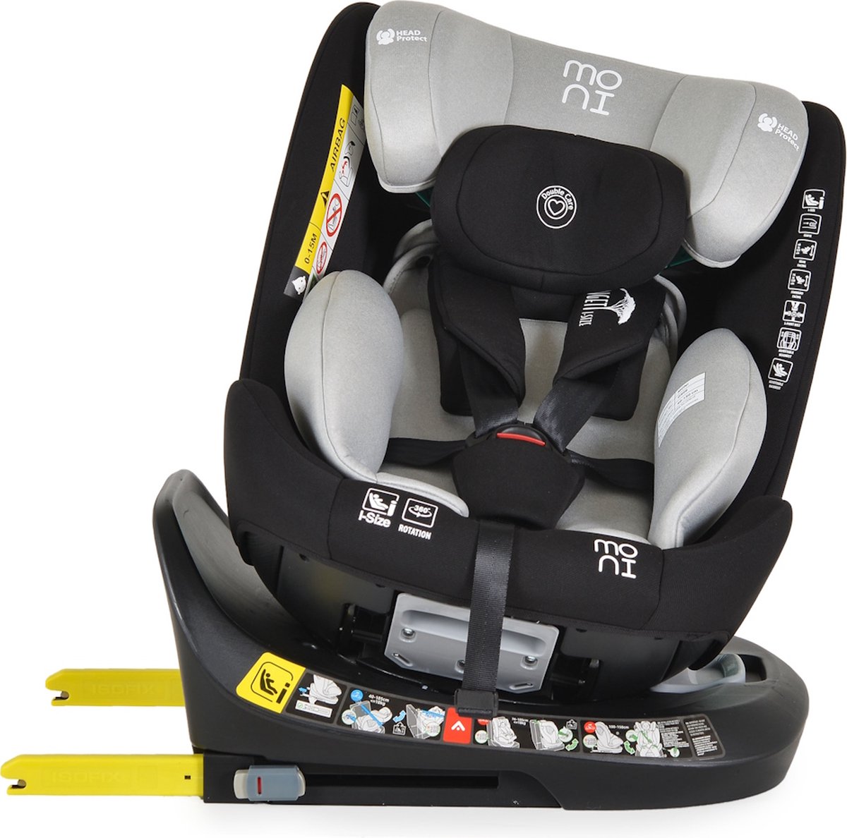 Moni Serengeti Light Grey i-Size Autostoel 40-150 cm