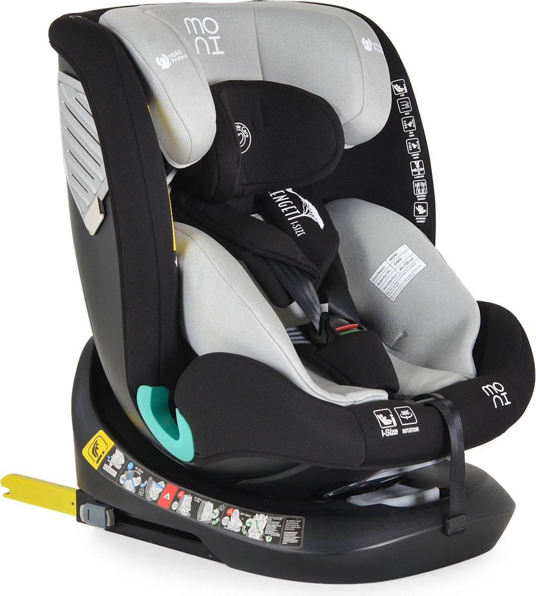 Moni Serengeti Light Grey i-Size Autostoel 40-150 cm