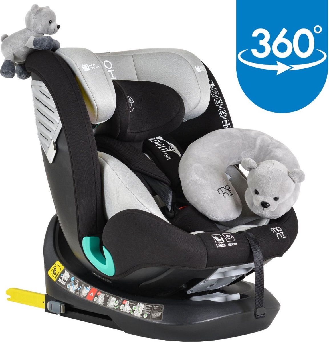 Moni Serengeti Light Grey i-Size Autostoel 40-150 cm