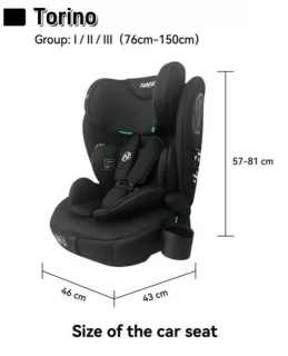 NANIA TORINO Autostoel Groep 1/2/3 Zwart