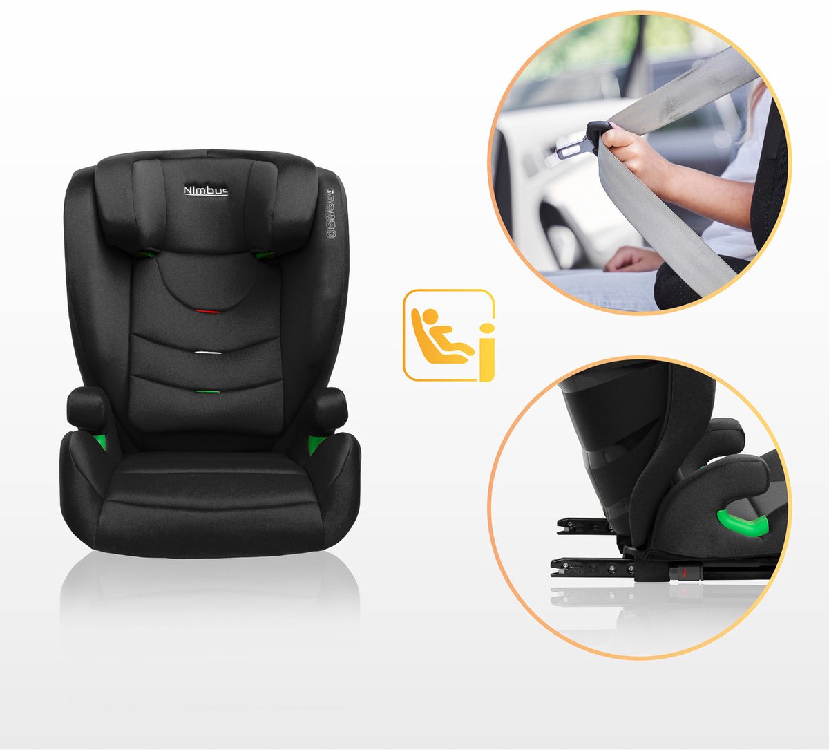 Nimbus I-Size Isofix Autostoel 4-12 Jaar Grey