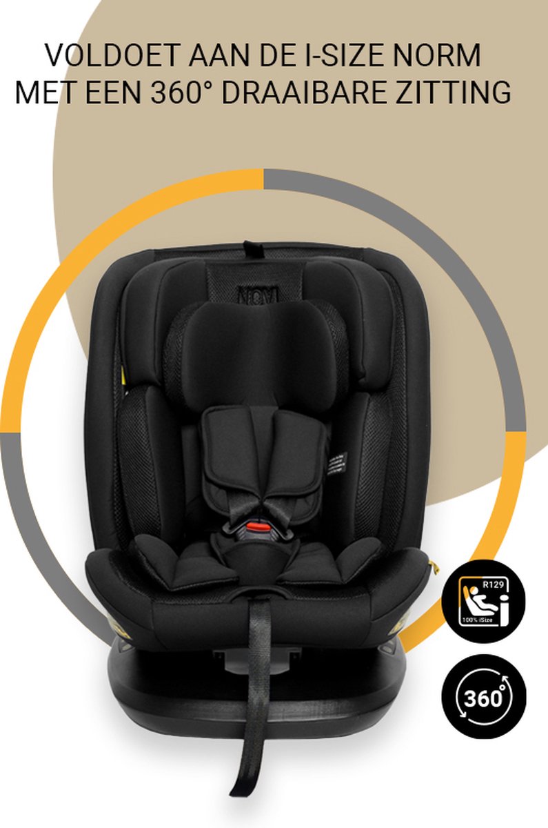 Novi Baby Goliath Go I-size Draaibare Autostoel Zwart