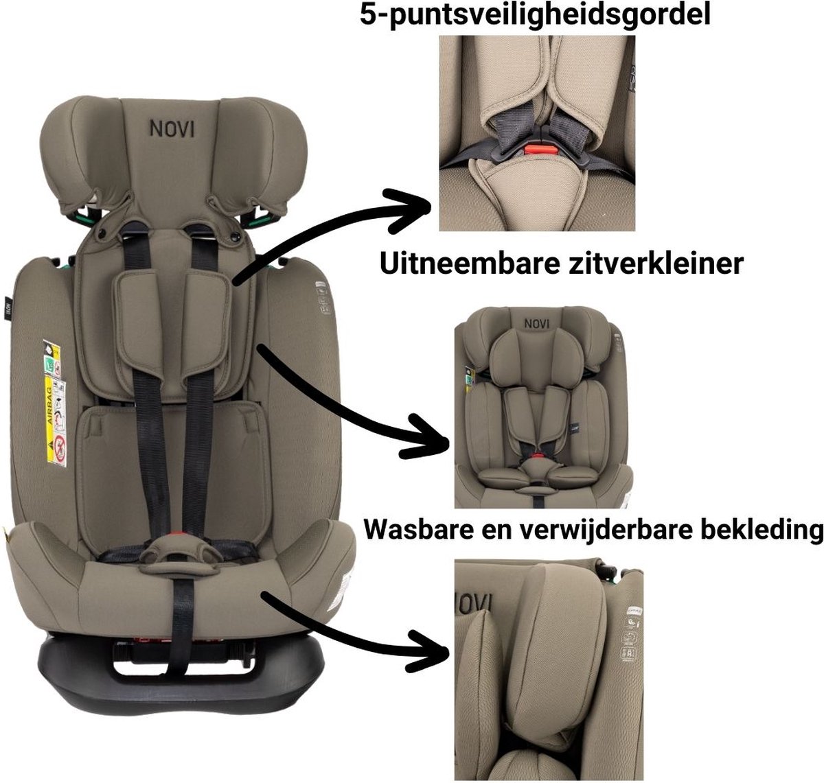 Novi Baby Lucas Premium Autostoel I-Size Dark Taupe Groep 0-3