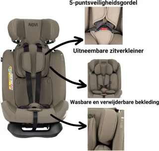 Novi Baby Lucas Premium Autostoel I-Size Dark Taupe Groep 0-3