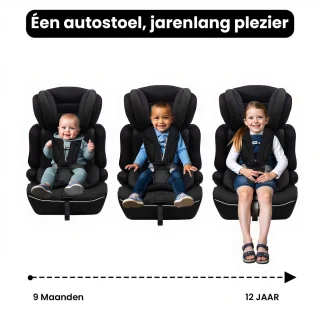 Oemmie Autostoel i-Size Groep 1/2/3 (67-150 cm) Zwart
