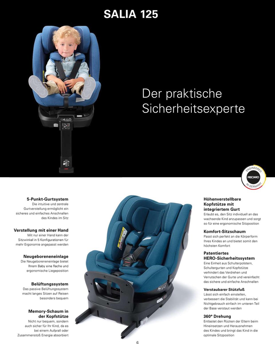 Recaro Salia 125 Fibre Black Autostoel