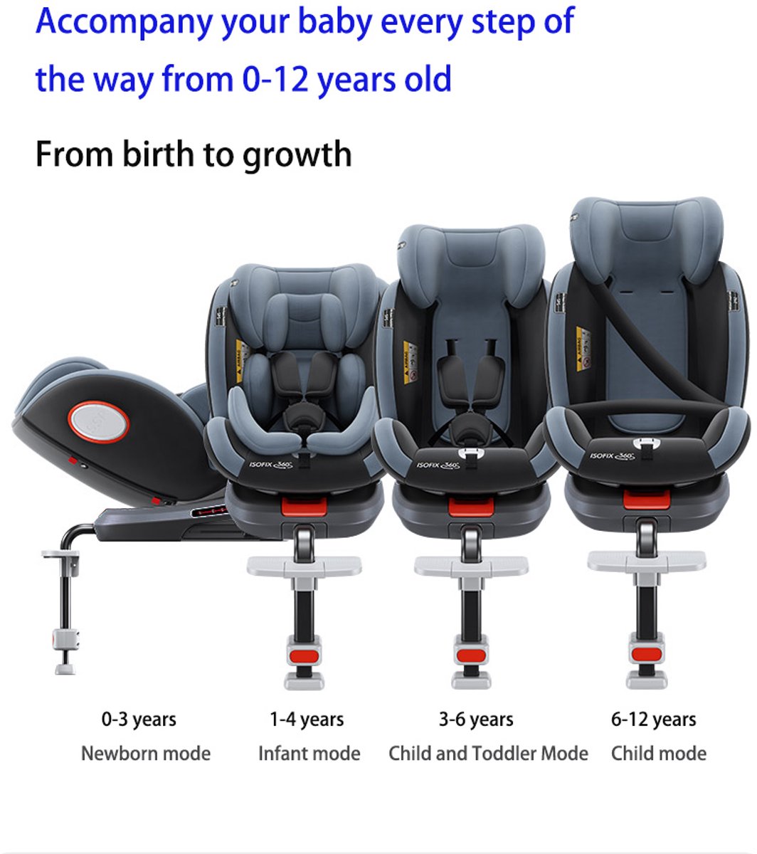 Seastone Autostoel 0-36 kg Zwart Met Isofix