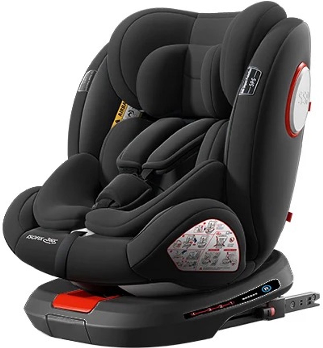 De Seastone Autostoel Isofix 0-36 kg Zwart in één oogopslag