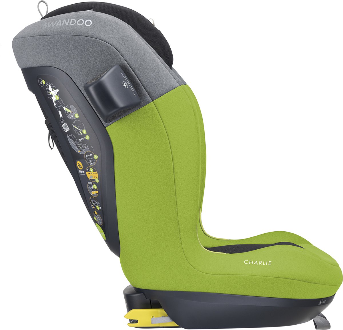 Swandoo Charlie i-Size Autostoel 433C Lime/Sesame Grey