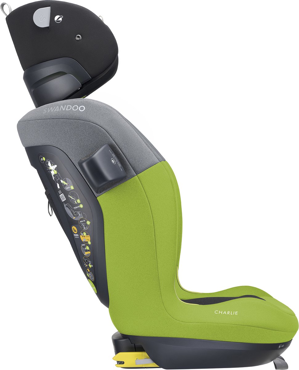 Swandoo Charlie i-Size Autostoel 433C Lime/Sesame Grey