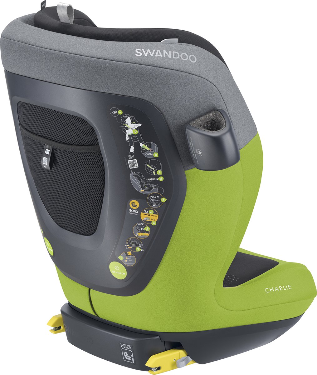 Swandoo Charlie i-Size Autostoel 433C Lime/Sesame Grey