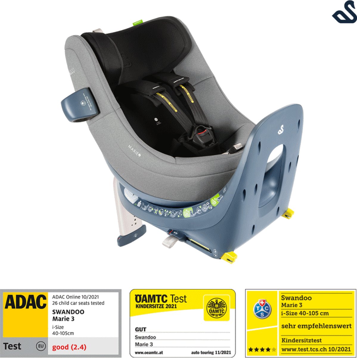 Swandoo Marie 3 360° i-Size Sesame Grijs Autostoel 0-18 kg