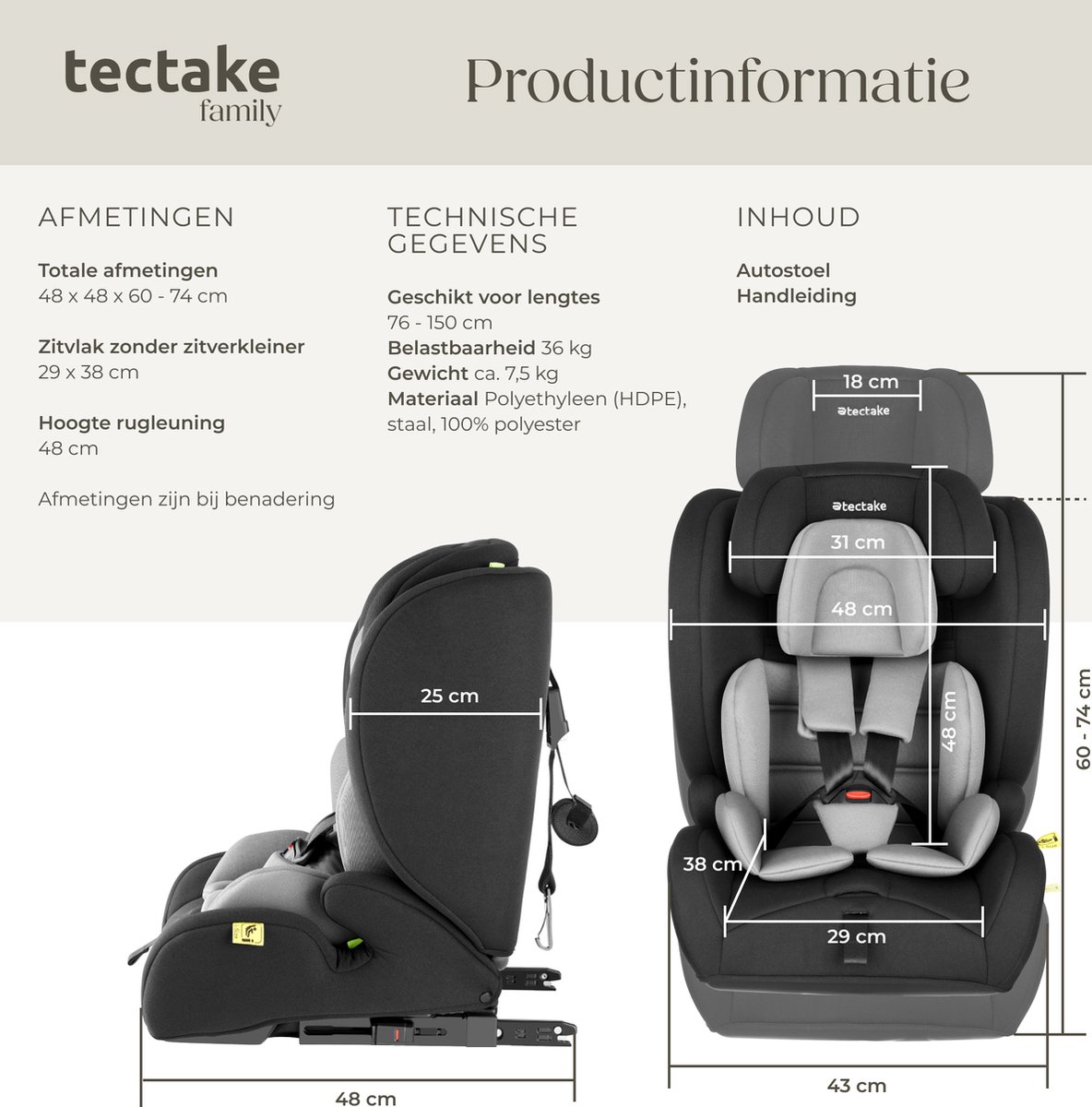 tectake Autostoel Emely i-Size Isofix