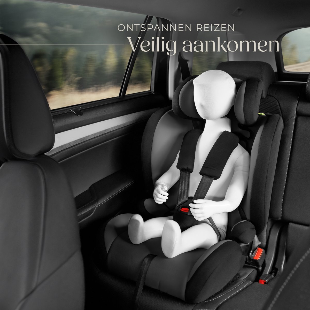 tectake Autostoel Kinderzitje Max 36 kg Donkergrijs