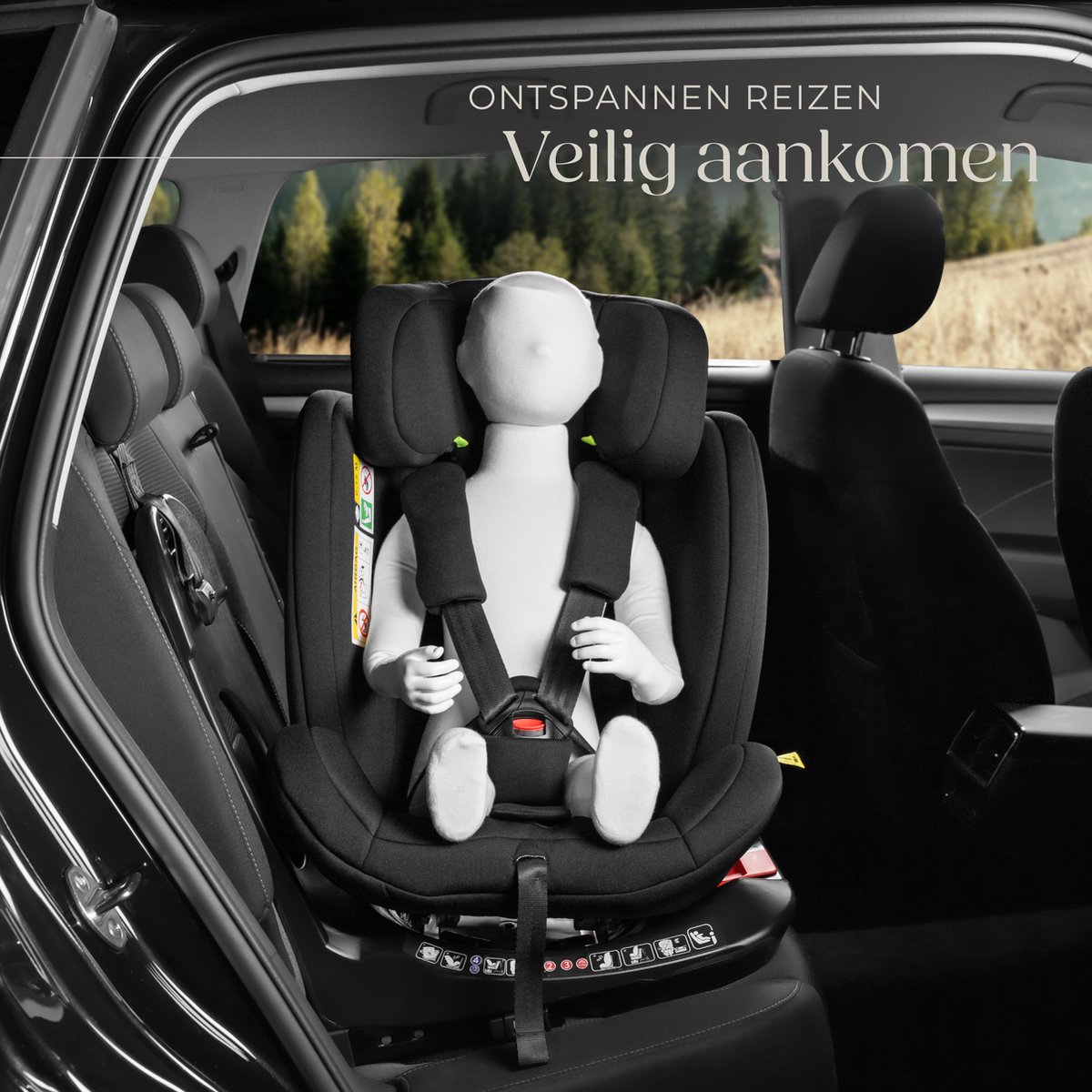 tectake® Draaibare Isofix Autostoel Kinderstoel i-Size