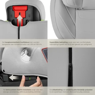tectake Kinderautostoeltje i-Size YB805A lichtgrijs