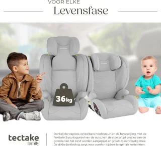 tectake Kinderautostoeltje i-Size YB805A lichtgrijs