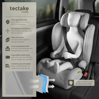 tectake Kinderautostoeltje i-Size YB805A lichtgrijs